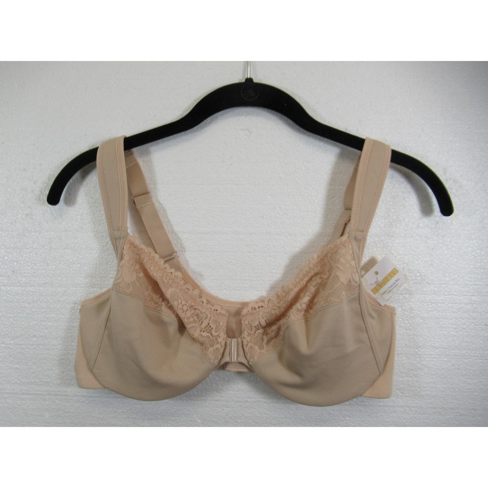 NEW Delimira Front Closure Bra 34C Beige Underwire Unlined